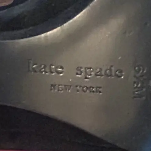 Kate Spade  New York Black Suede Ankle Booties Slouchy Drawstring Wedge Heels 6.5