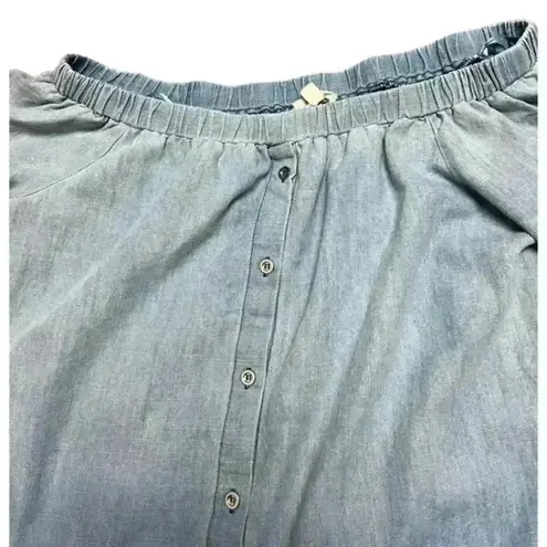 Cotton Bleu Strapless Denim Dress With a Raw Hem Blue Size M