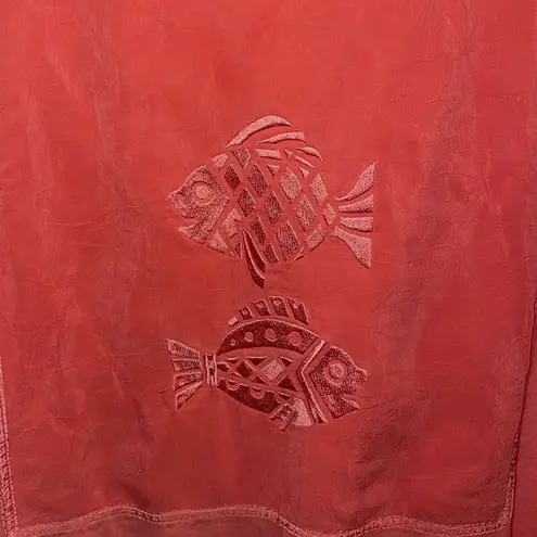 Johnny Was T-Shirt Coral Fish Appliqué Drop Waist Dress