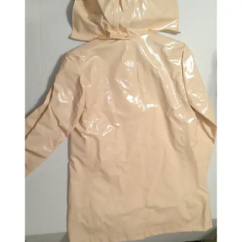 New NWT $375 Jane Post Iconic Princess Slicker Rain Coat Hood Women S Peach Nude Orange