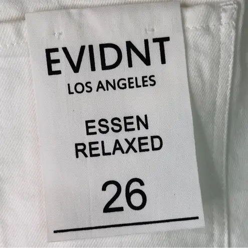 EVIDNT Los Angeles Size 26 Essen Relaxed White Raw Hem Straight Leg Denim Jeans