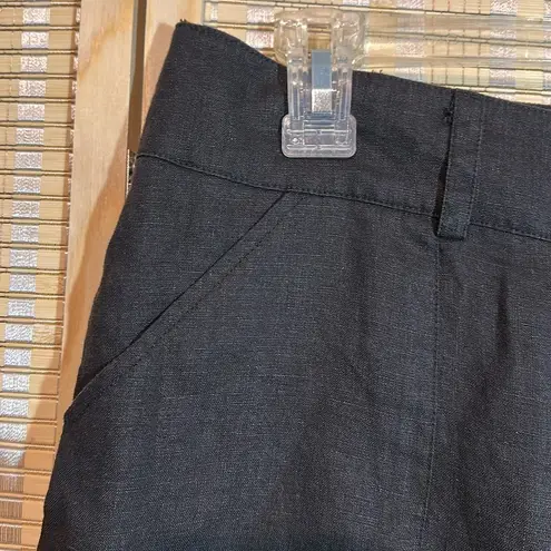 Whitewash Black 100% Linen Dressy Pants Slacks Size 8 Natural Fibers