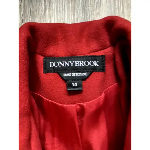 Vintage 90s Wool Red Long Duster Coat 14 Scandi Heritage Woods Soft Norm Winter