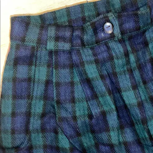 NWT VTG DEADSTOCK SAVANNAH Black Watch Plaid Wool Pleated Trousers 4