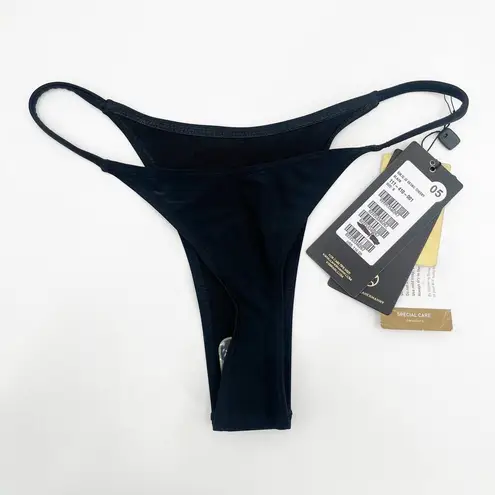 VIX Cheeky Swim Bottoms Size 8 Black NWT Solid Paula Hermanny Resort Beach Vaca