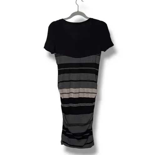 James Perse James‎ Perse Multi Layer Stripe Dress in Charcoal/Black - Image 7