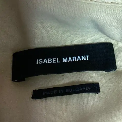 Isabel Marant Fanao Yellow Gold Corduroy Velvet Long Sleeve Button Up Shirt Top