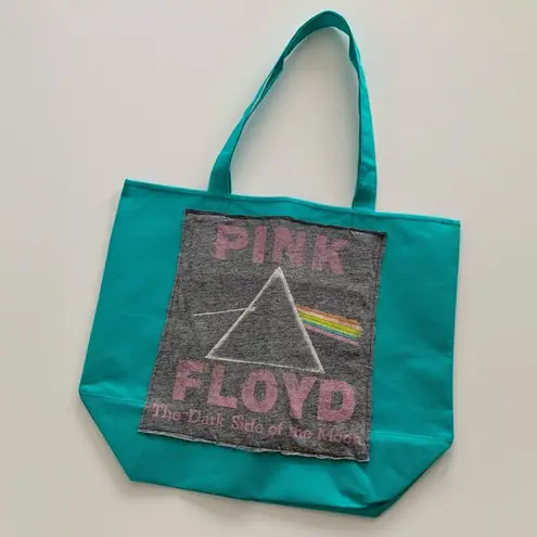Via Penny Lane Reworked Apparel | Pink Floyd Cyan Green Nylon Tote Bag