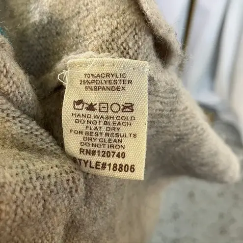 Mystree Women Small Striped Cardigan Duster Sweater Open Front Tan Teal Gray New