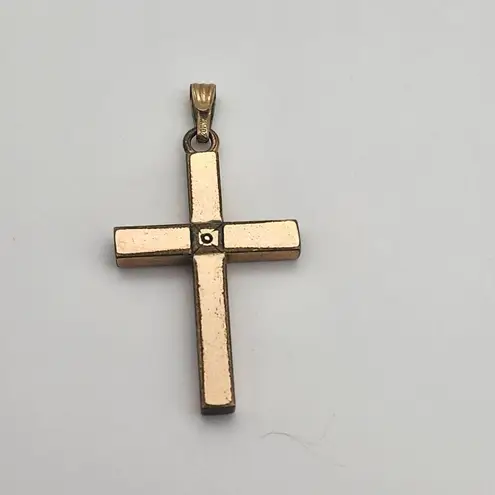 Vintage 14K GF Engraved Cross Pendant Gold