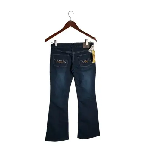 Danesi Jeans Bedazzled Boot Cut Juniors Oversized Fit 28 Waist Low Rise 90s Blue Size undefined