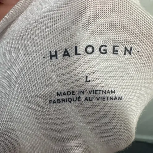 Halogen  Women’s White Long Sleeve Top Size Large NWOT