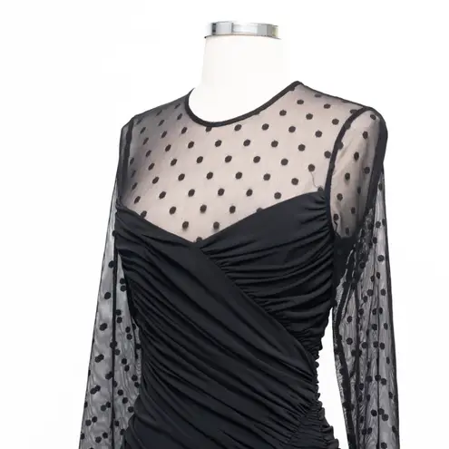 Halston. Hilary Dress in Jersey Mesh. Black Size 2