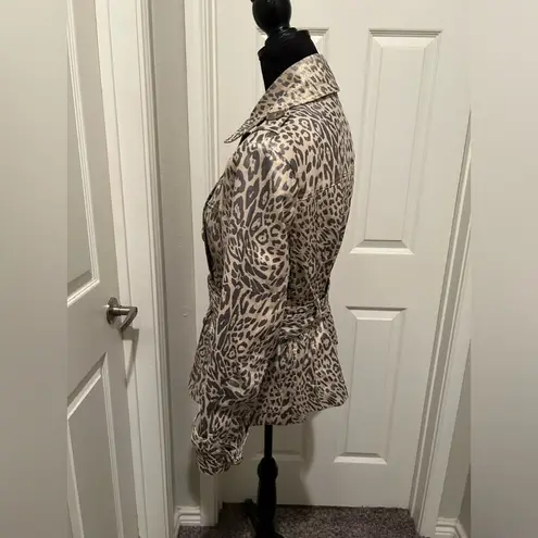 Lisa Int’l Animal Print Short Trench Coat/Jacket