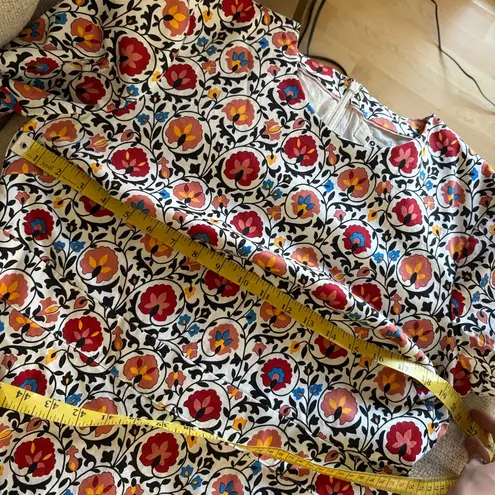 BODEN Cotton Mini Shift Dress Enchanted Bloom Floral Red Orange Size 14R