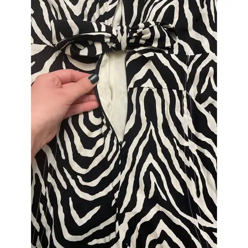 ViX Paula Hermanny Fiorella Black Nora Mini Romper Zebra Print NWOT Size M Size M