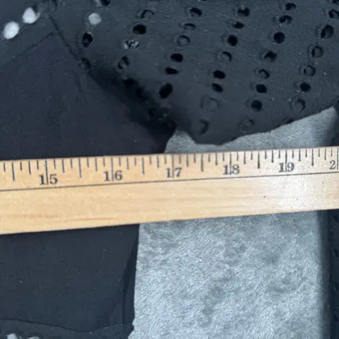 Joseph Ribkoff Top 10 Black Gray Laser Cut Perforated Boat Neck Goth Glam Layer