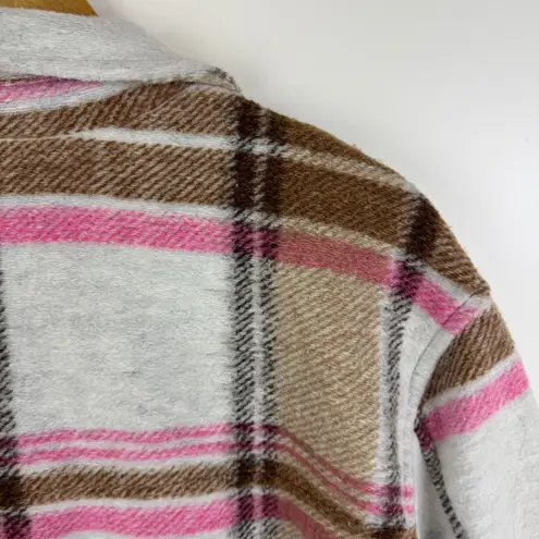 Joie Plaid Button Front Shacket Size Large Wool Blend Fall Streetwear Trendy - Image 5