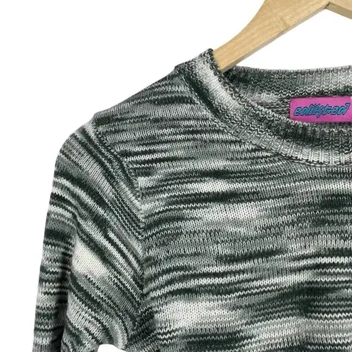 Edikted NWOT Medina Knit Open Back Cropped Sweater in Grey/White Size L