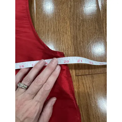 Coldwater Creek Red Metallic Vest Drawstring Waist Womens S/M (6/8) Christmas