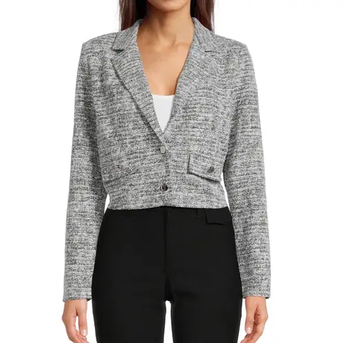 Madden NYC Juniors Gray Black Cropped Blazer Size XXL