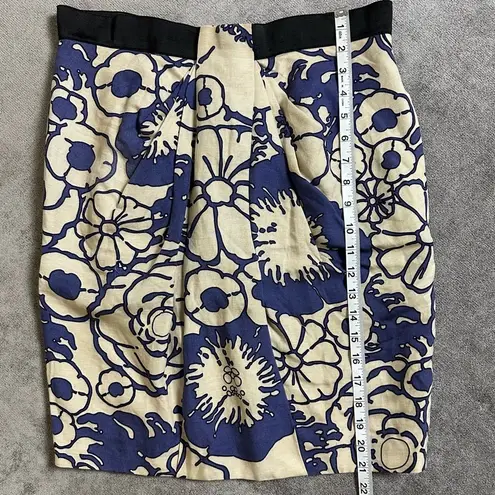 3.1 Phillip Lim Blue and White Floral Linen Skirt Size 6