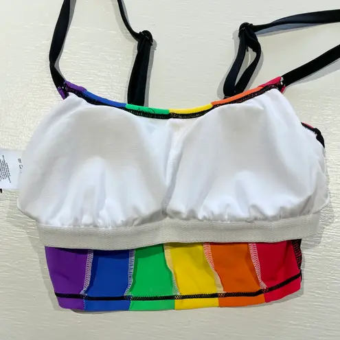 Salt + Cove New Rainbow Stripe Bikini Top Jenna Colorblock Cropped Top Size XS - Image 7