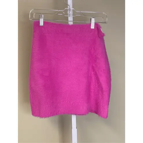 Jonathan Simkhai NWT Paytra Fuzzy Knit Skirt in Hot Pink Size XL