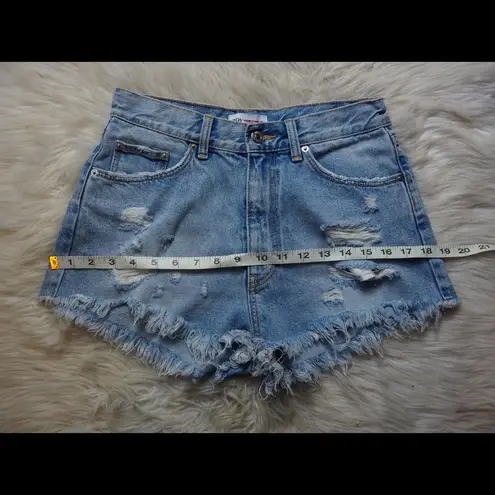 ZARA  Light wash high rise denim shorts 4