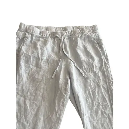 J. Jill Pure 100% linen cropped pants size L Black Size L