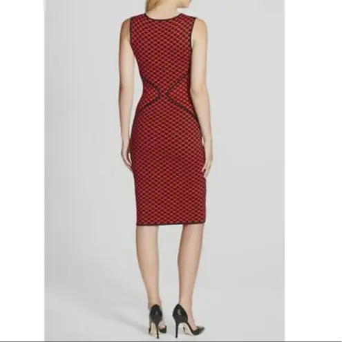 NYDJ Dress Knit Sweater Midi Red Black Size 12 MSRP $158.00