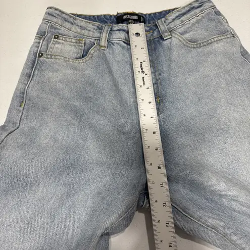 Missguided Womens Jeans Sz 2L High Rise Straight Leg Light Wash Blue Denim Pants