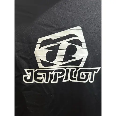 Jetpilot Women‘s Basic Black Halfsleeve Rashguard Rash Guard M/L EUC Swim Shirt Size L