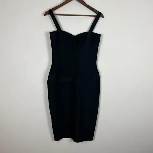 Bandage Dress Large Black Bodycon Midi Sexy Cocktail Sleeveless Hourglass L