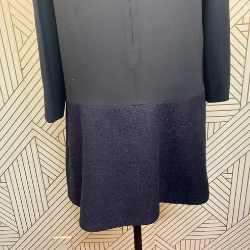 COS Black Wool Contrast Hem Long Sleeve Dress