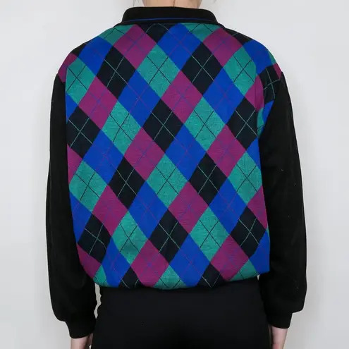 Polo Vintage 90s Cricket Lane Argyle Knit Collared Sweater