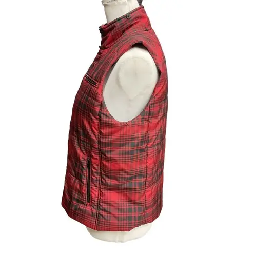 Lauren Ralph Lauren Women's Buffalo Plaid Zip Up Puffer Vest Black Red Size P/M Size M