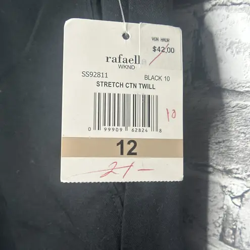 Rafaella EUC "The Stretch CTN Twill" Black Shorts Size 12