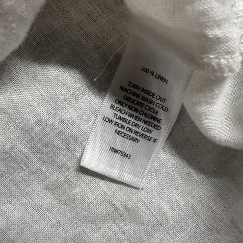 St. Tropez Tank Top Womens Lrg Linen Sleeveless Pineapple Patterned Summer V-Neck