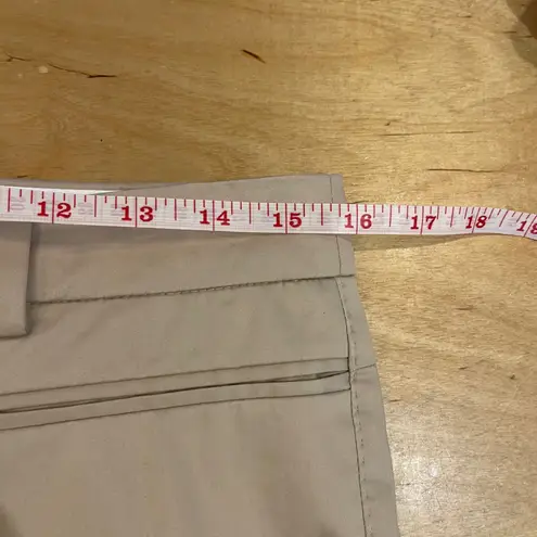 Rene Lezard Womens Khaki Beige Cotton Blend Dress Pants Straight Leg Size 36 4/6 Tan