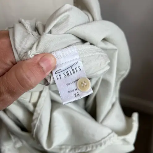 CP Shades 100% Cotton Button Front Beige Corduroy Tunic Blouse Sz XS