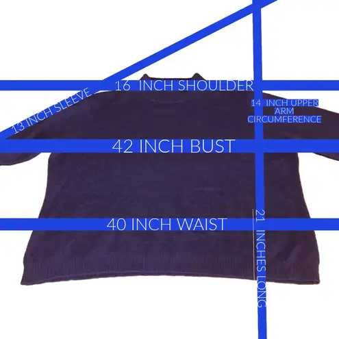 Grace PURPLE CASHMERE KNIT MOCK NECK SHORT SLEEVE PULL OVER SWEATER (XL)