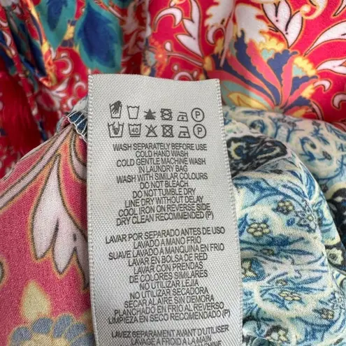 Avenue High Low Beachy Maxi Dress Womens 14/16 Pink Blue Beaded Tassels