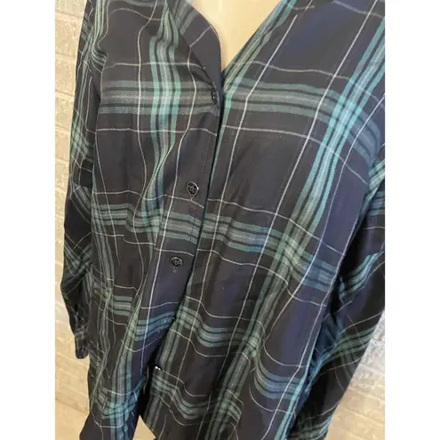 CAbi  Plaid Long Sleeve Button Up Big Sur Flannel Shirt Size‎ S