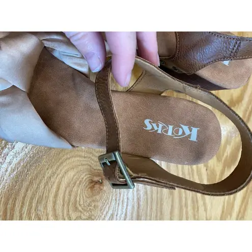 Korks By Kork Ease Natalia Strappy Sandals Women's 10 M Golden Brown Slip On S9