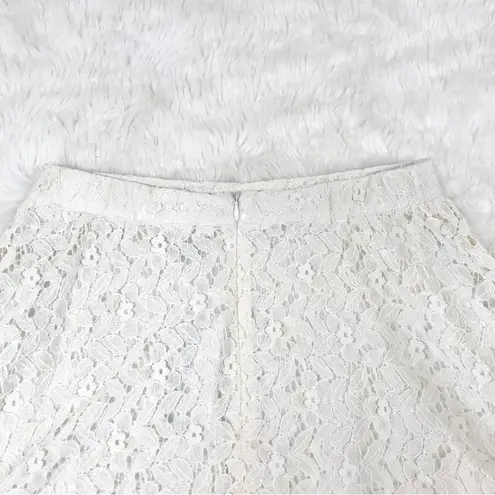 Grace Elements Ivory Cream Lace Midi Skirt A-Line Fit & Flare Size Small New