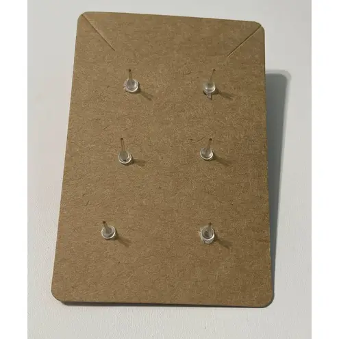 None Fabric Covered Button Earring Stud Set Polka Dot