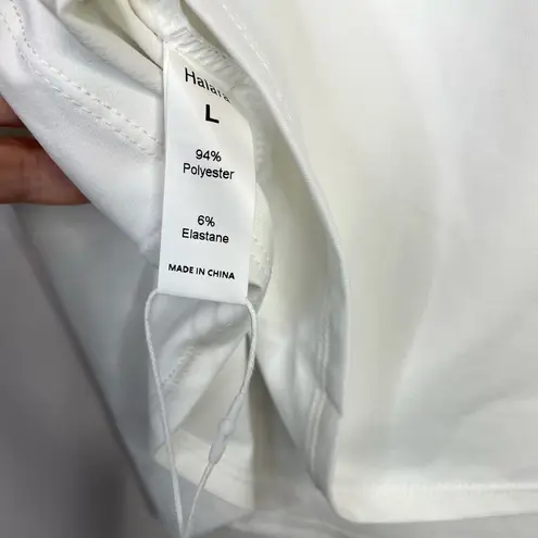 Halara Strapless Tube Top Shirt Side Slit Slim Fit Minimalist White Womens L New