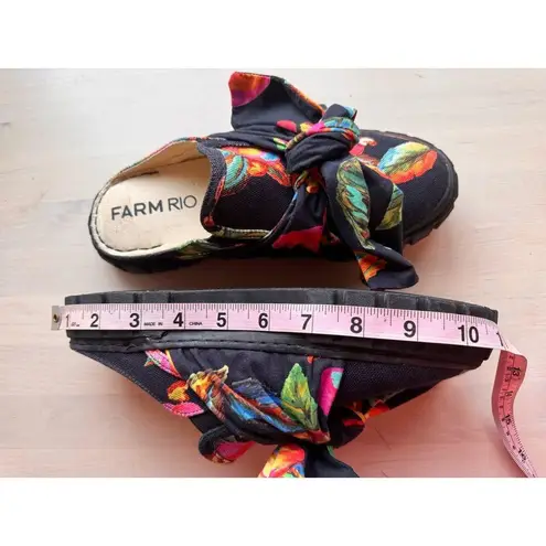 Farm Rio CASHEW PLATFORM MULE IN CASHEW BLACK size 7.5