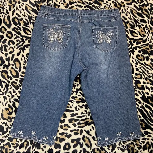 Butterfly embellished denim shorts Blue Size 16P